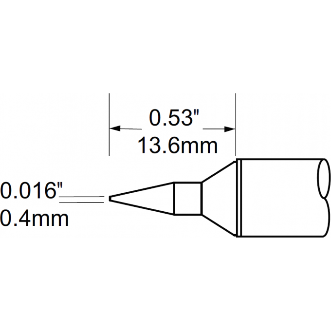 Жало паяльное коническое METCAL для PS900 0.4x13.6 мм SFV-CNL04