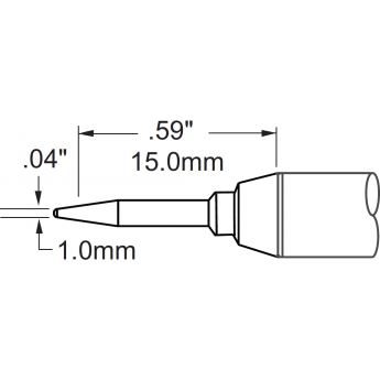 Жало паяльное коническое удлиненное METCAL для PS900 1.0x13.7 мм SFV-CNL10AR