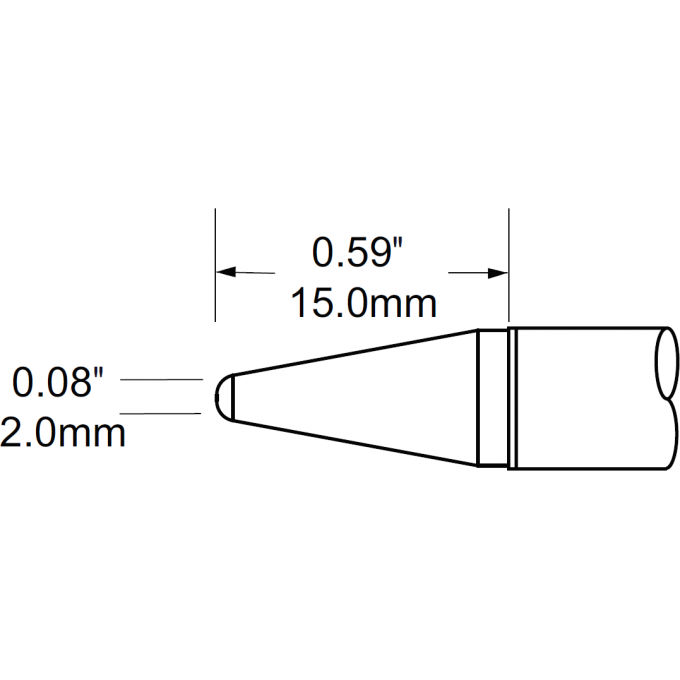 Жало паяльное коническое удлиненное METCAL для PS900 2.0 × 14 мм SFV-CNL20