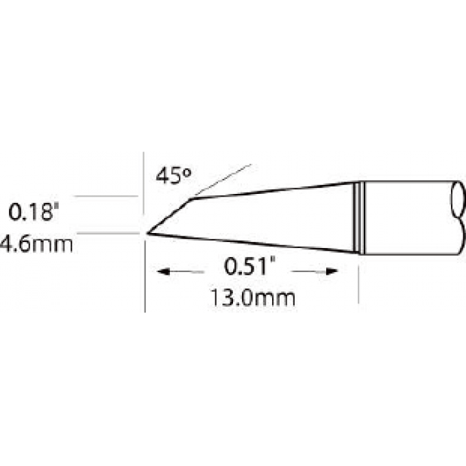 Жало паяльное METCAL для PS900 миниволна 4.6 × 13 мм SFV-DRH40CP