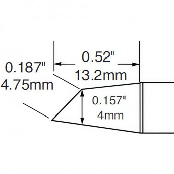 Жало паяльное миниволна METCAL для PS900 4 × 13.2 мм SFV-DRH440A