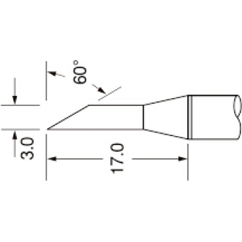 Жало паяльное METCAL для PS900 одностороннее коническое со скосом 3.00 мм SFV-DRH630A