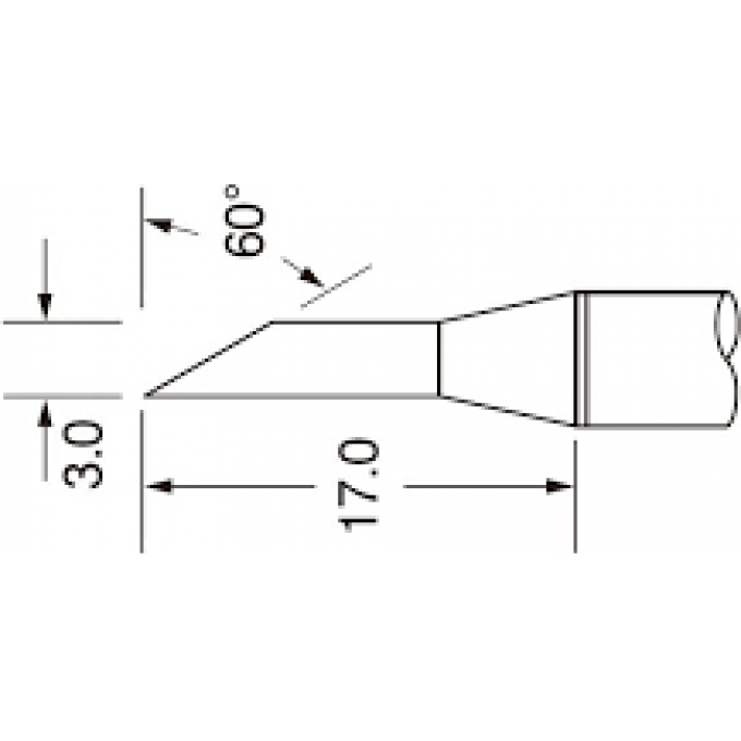 Жало паяльное METCAL для PS900 одностороннее коническое со скосом 3.00 мм SFV-DRH630A