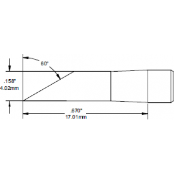 Жало паяльное миниволна удлиненное METCAL для PS900 4×17 мм SFV-DRH640AR