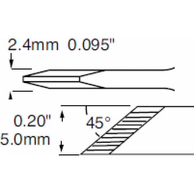 Жало паяльное METCAL для PS900 косой нож 4.5×15.1 мм SFV-DRK45A