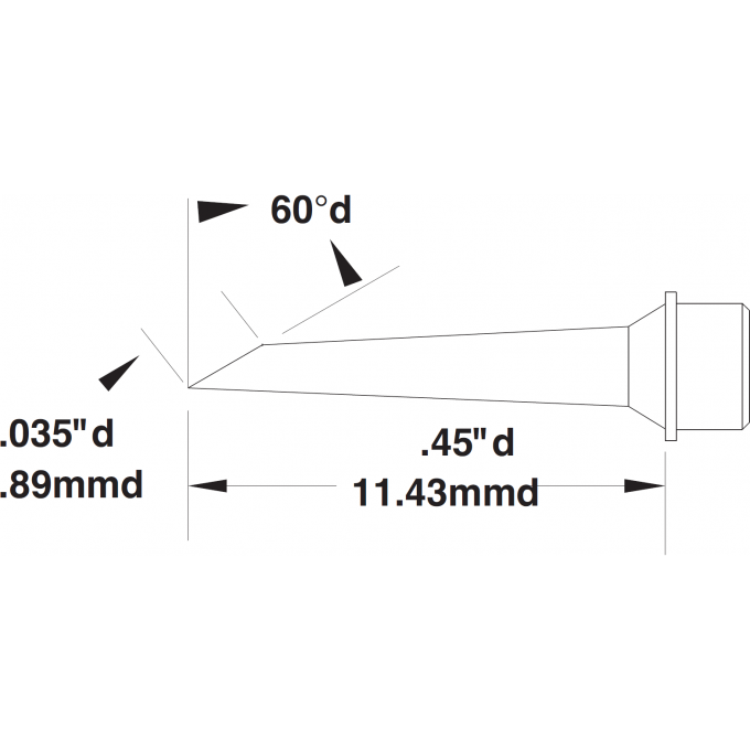 Жало паяльное METCAL для CV/MX миниволна 0.89 × 11.43 мм SMC-5HF6009S