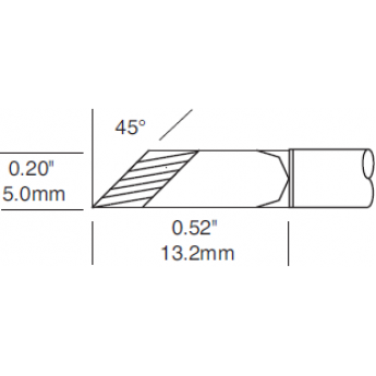 Жало паяльное косой нож 5 мм METCAL для CV/MX SMC-5KN0050P