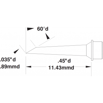Жало паяльное миниволна METCAL для CV/MX 0.89 × 11.43 мм SMC-6HF6009S