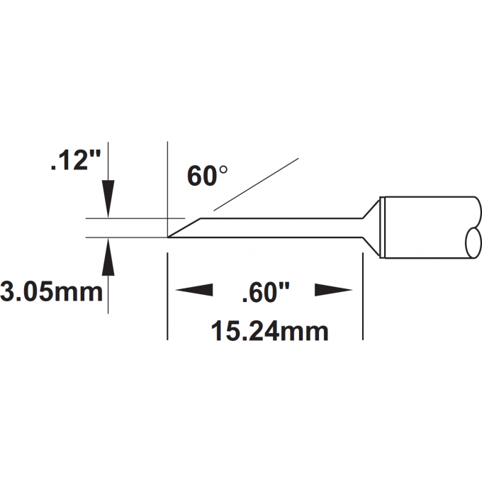 Жало паяльное METCAL миниволна для CV/MX 3.00 × 15.24 мм SMC-6HF6030S