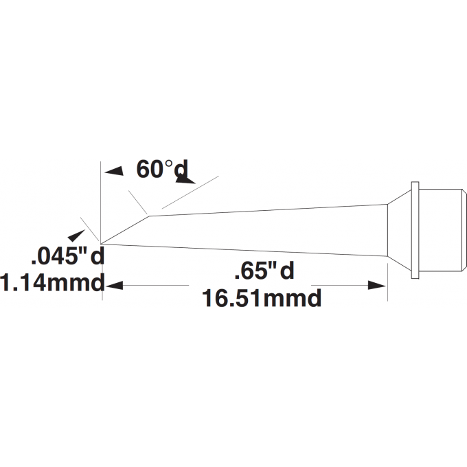 Жало паяльное METCAL для CV/MX миниволна 1.14 × 16.51 мм SMC-7HF6011S
