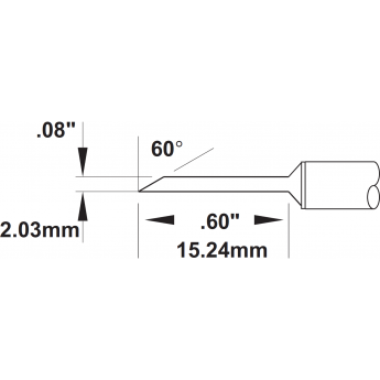 Жало паяльное METCAL для CV/MX миниволна 2.00 × 15.24 мм SMC-8HF6020S