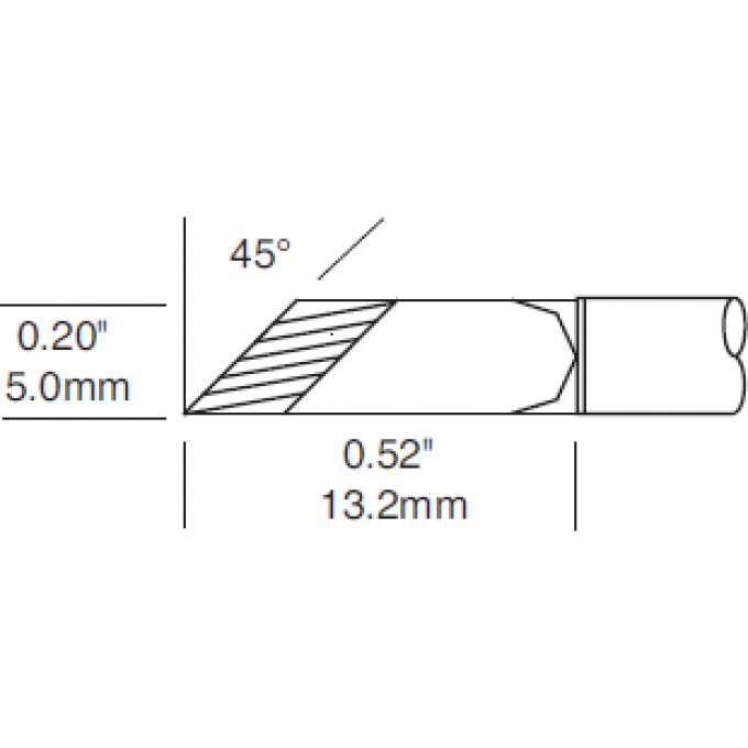 Жало паяльное косой нож METCAL для СV/MX 5.0 × 13.2 мм SMC-8KN0050P