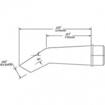 Жало паяльное миниволна с углублением 2.5 мм METCAL для CV/MX SMC-9HF3025S