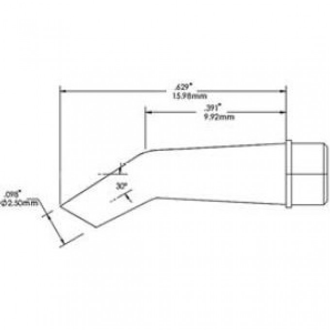 Жало паяльное миниволна с углублением 2.5 мм METCAL для CV/MX SMC-9HF3025S