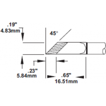 Жало паяльное METCAL для MX косой нож 4.8 мм SMTC-0173