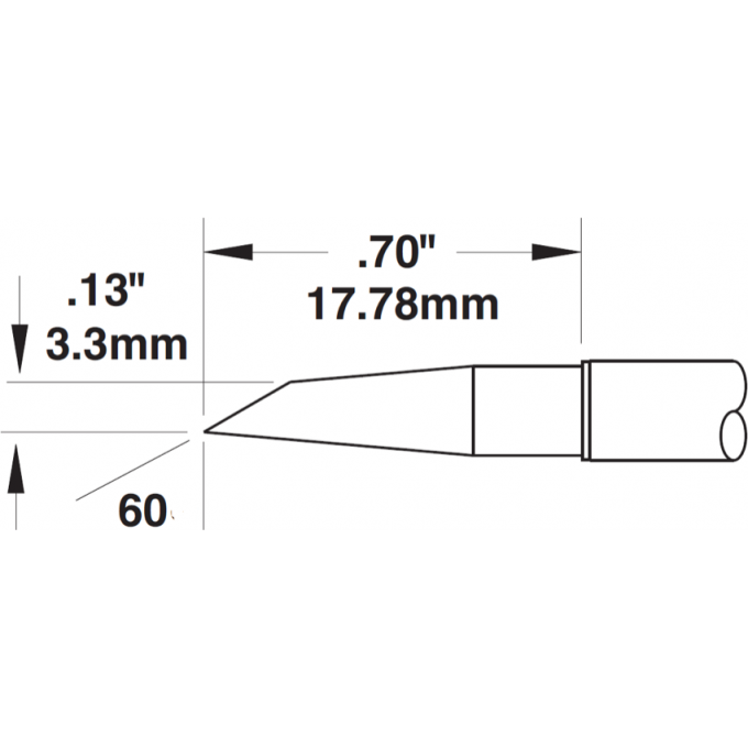 Жало паяльное METCAL для MX миниволна 3.3 × 17.78 мм SMTC-1147