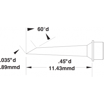 Жало паяльное METCAL миниволна 0.89 × 11.43 мм для MX SMTC-1175