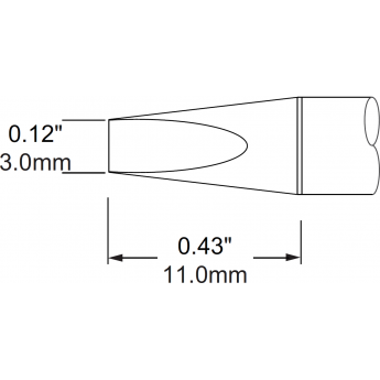 Жало паяльное клиновидное прямое METCAL для MFR-H1 3.0 × 11 мм STP-CH30