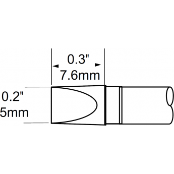 Жало паяльное клиновидное прямое METCAL для MFR-H1 5.0 × 7.6 мм STP-CH50