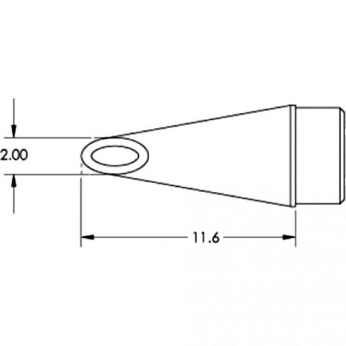 Жало паяльное миниволна вогнутая 2.0 мм METCAL для MFR-H1 STP-WV20