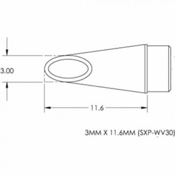 Жало паяльное METCAL для MFR-H1 миниволна вогнутая 3.0 мм STP-WV30