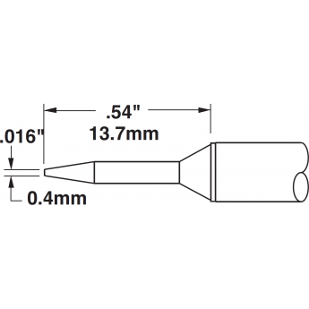 Жало паяльное METCAL для MX коническое удлиненное 0.4 × 13.7 мм STTC-006
