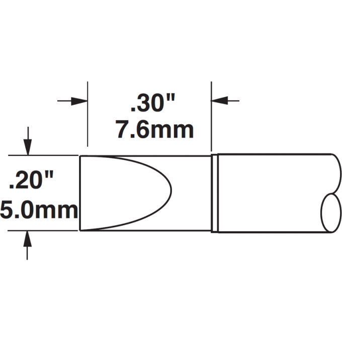Жало паяльное клиновидное прямое METCAL для MX 5.0 × 7.6 мм STTC-017