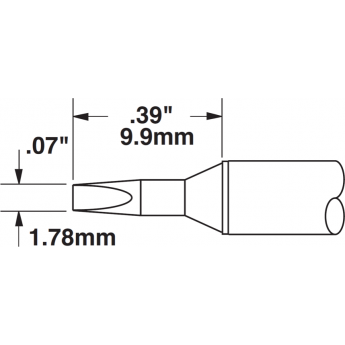 Жало паяльное клиновидное прямое METCAL для MX 1.78 × 9.9 мм STTC-037