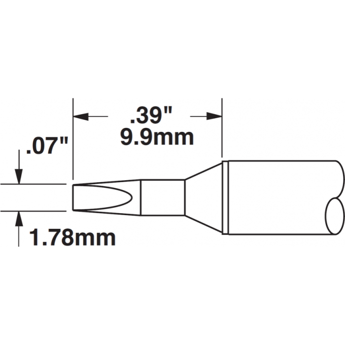 Жало паяльное клиновидное прямое METCAL для MX 1.78 × 9.9 мм STTC-037