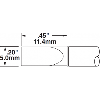 Жало паяльное METCAL клиновидное прямое для MX 5.0 × 11.4 мм STTC-065