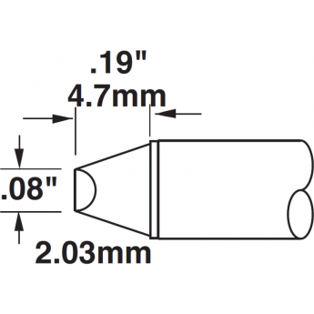 Жало паяльное METCAL клиновидное прямое 45° 2.00 × 4.7 мм STTC-114