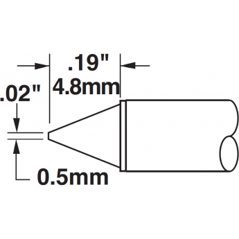 Жало паяльное коническое METCAL для MX 0.5 × 4.8 мм STTC-116