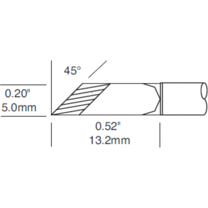 Жало паяльное косой нож METCAL для MX 5.0 × 13.2 мм STTC-1173P