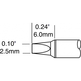 Жало паяльное METCAL для MX клиновидное прямое 2.5 × 6.0 мм STTC-136P