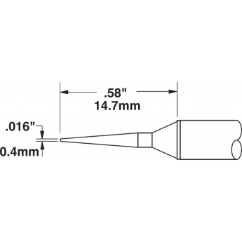 Жало паяльное коническое удлиненное METCAL для MX 0.4 × 14.7 мм STTC-145