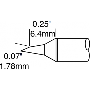 Жало паяльное коническое со скосом METCAL для MX 60° 1.78 × 6.4 мм STTC-147P