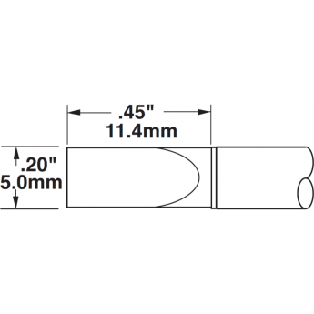 Жало паяльное клиновидное прямое METCAL для MX 5.0 × 11.4 мм STTC-165