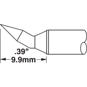 Жало паяльное клиновидное прямое изогнутое METCAL для MX 1.78 × 9.9 мм STTC-198