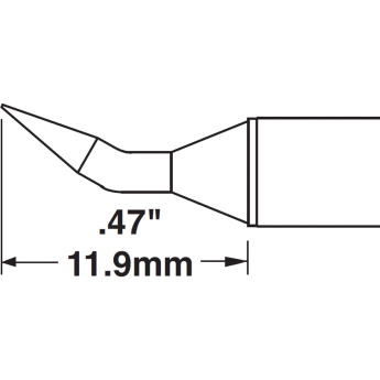 Жало паяльное клиновидное прямое изогнутое METCAL STTC для MX 1.5 × 11.9 мм STTC-199