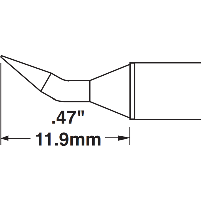 Жало паяльное клиновидное изогнутое METCAL для MX 1.5 × 11.9 мм STTC-599