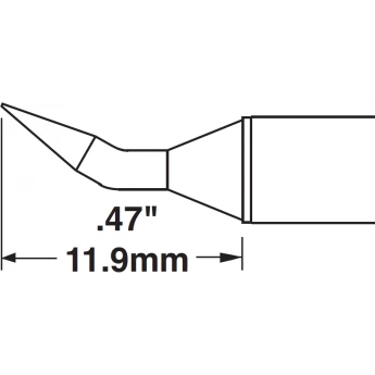 Жало паяльное клиновидное изогнутое METCAL для MX 1.5 × 11.9 мм STTC-899