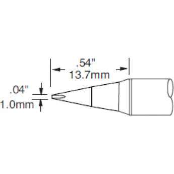 Жало паяльное клиновидное прямое METCAL для PS900 1.0 × 13.7 мм STV-CH10AR