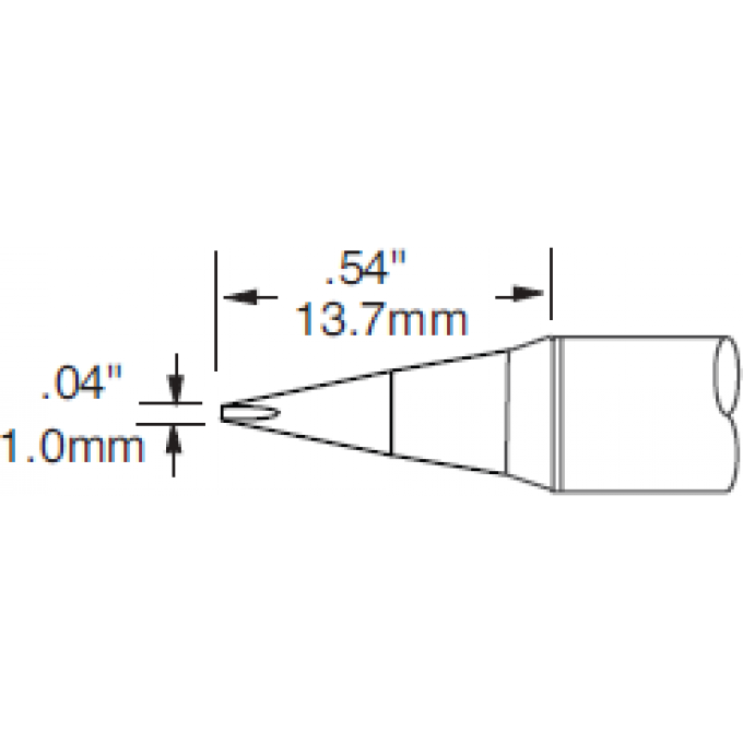 Жало паяльное клиновидное прямое METCAL для PS900 1.0 × 13.7 мм STV-CH10AR