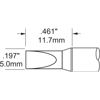Жало паяльное клиновидное прямое METCAL для PS900 5.0 × 11.3 мм STV-CH50A