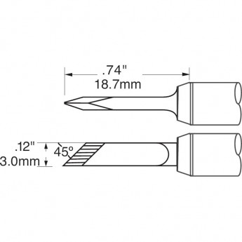 Жало паяльное косой нож METCAL для PS900 3.0 мм STV-DRK30A