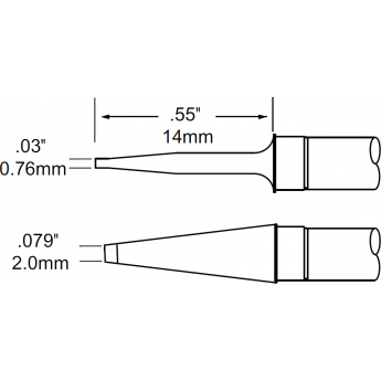 Картридж-наконечник METCAL для MFR-H4 шпатель 2.0 × 14 мм TCP-BLP2