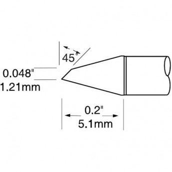 Жало паяльное METCAL для CV-UF миниволна 45° 1.21 × 5.1 мм UFC-6HF5112S
