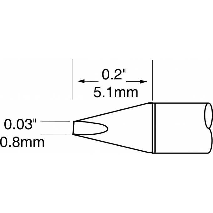 Паяльное жало METCAL для CV-UF клиновидное прямое 0.8 × 5.1 мм UFC-7CH5108S