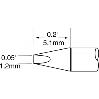 Жало паяльное METCAL для CV-UF клиновидное прямое 1.2 × 5.1 мм UFC-7CH5112S