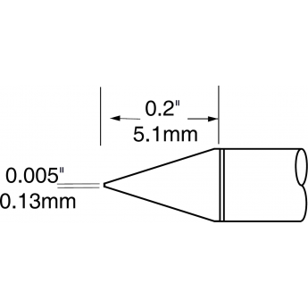 Жало паяльное коническое METCAL для CV-UF 0.13 × 5.1 мм UFC-7CN5101S